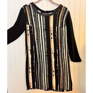 Ella Moss Striped Pencil Dress Multi-Color Watercolor-Style Stripes Lined Medium